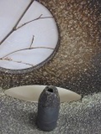 信楽焼陶器花器8039－06卓飾り（一輪差し付）