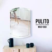 ウォールミラー 壁掛け『ウォールミラー PULITO 40×60』 鏡 ミラー ノンフレーム 洗面所【yka380】