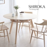 ダイニングテーブル 丸 110cm 円形 SHIROKA シロカ 食卓テーブル 木製 シンプル テーブル単品【tm557】