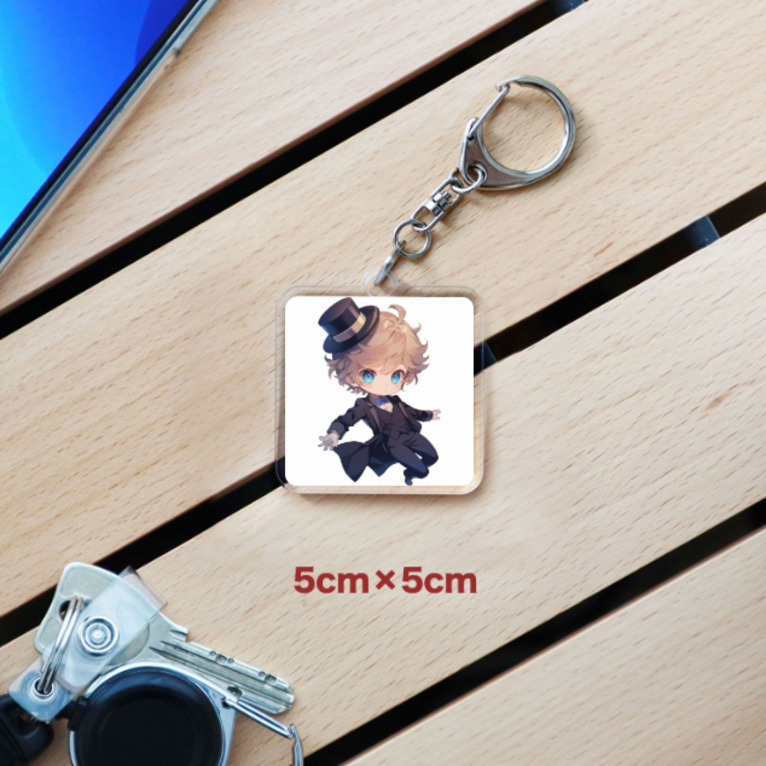 アクリルキーホルダー【しかく】5cm