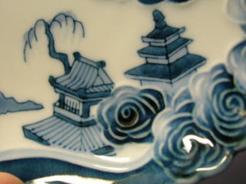 波佐見焼　林九郎窯　富士型雲海山水和皿揃い
