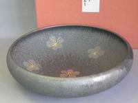 結晶銀花紋7寸鉄鉢