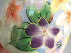 清水焼　陶葊窯　花集いすみれ　湯呑み