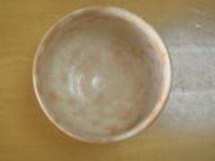 萩焼　椿秀窯　彩土抹茶碗・楽型
