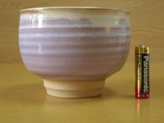 萩焼　椿秀窯　　萩紫抹茶碗・楽型
