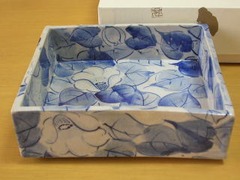九谷焼　虚空蔵窯　藍椿角鉢