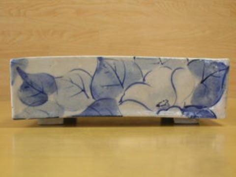 九谷焼　虚空蔵窯　藍椿角鉢