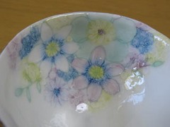 瀬戸焼　工房ゆずりは　彩白絵花兼用碗皿