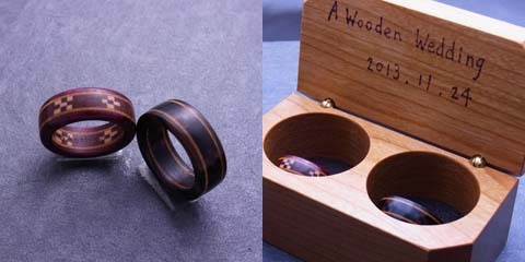 木の指輪 木婚式 5年目　結婚記念日