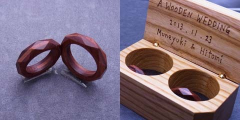 木の指輪 木婚式 5年目　結婚記念日