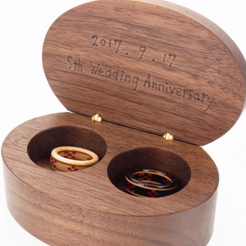 木婚式　木製指輪ケース
