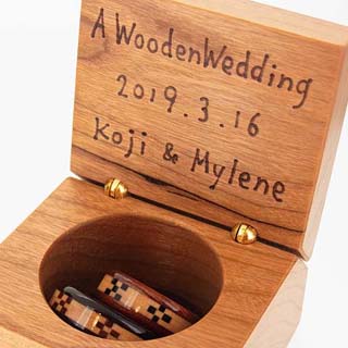 プレゼント 木の指輪　木婚式　記念品