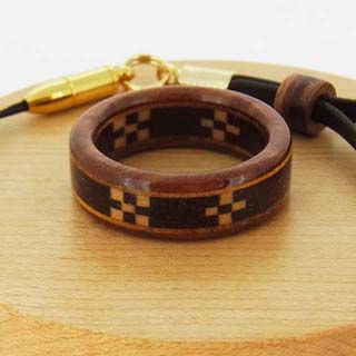 沖縄ミンサー織の木の指輪